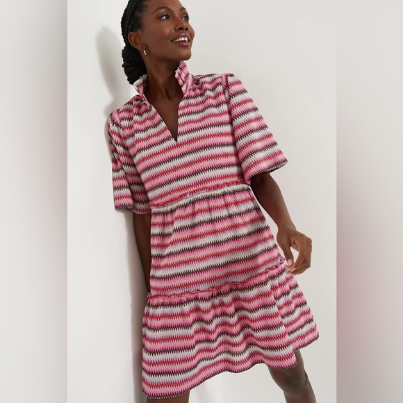 Tuckernuck NEW Pink Chevron Knit Stripe Crawford Relaxed Fit Mini Dress XXXL - Picture 1 of 11